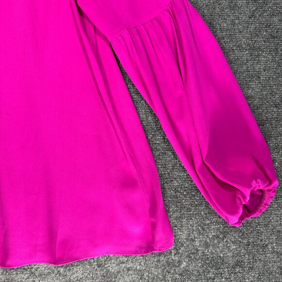Lilly Pulitzer Top Womens XXS Purple Long Sleeve Popover Blouse Balloon Sleeve - Picture 3 of 8